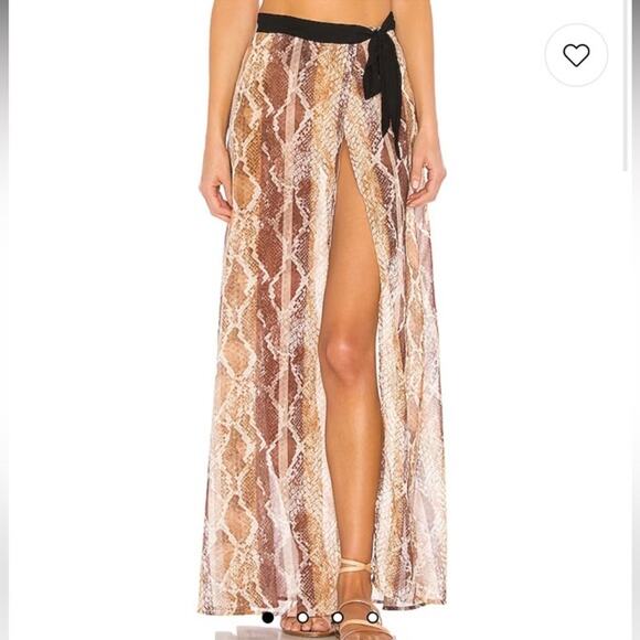 House of Harlow 1960's Striped Python Rachel Maxi Skirt XS Sarong Swim Cover Up - Picture 1 of 5